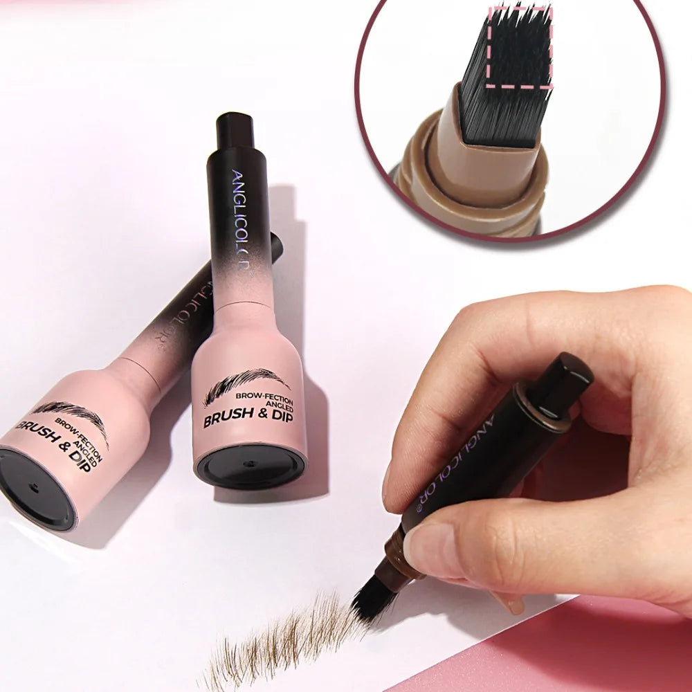 Crayon à Sourcils 3D avec Brosse Anglée – Longue Tenue, Résistant à l’Eau